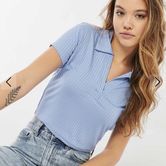 Ardene's Women's Crop Top - Ribbed Polo - Women's Polo - Picture 2 of 4